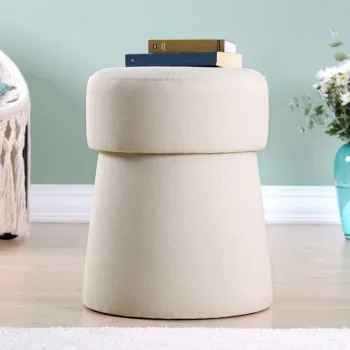 Taburet, Fluffe, 209FLF1207, 50% bumbac, 50% in, Crem imagine