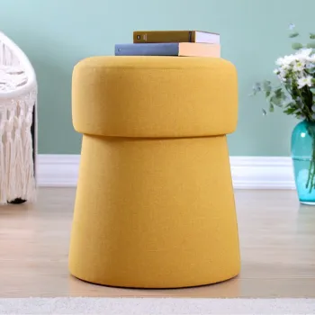 Taburet, Fluffe, 209FLF1209, 50% bumbac, 50% in, Galben mustar imagine