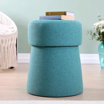 Taburet, Fluffe, 209FLF1210, 50% bumbac, 50% in, Albastru imagine