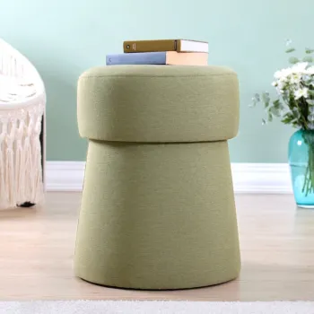 Taburet, Fluffe, 209FLF1211, 50% bumbac, 50% in, Verde olive imagine