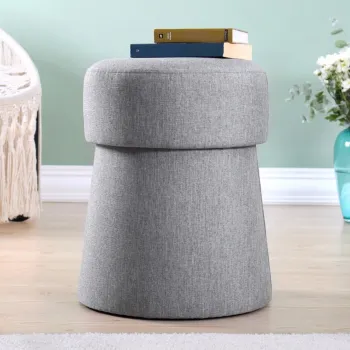 Taburet, Fluffe, 209FLF1214, 50% bumbac, 50% in, Gri deschis imagine