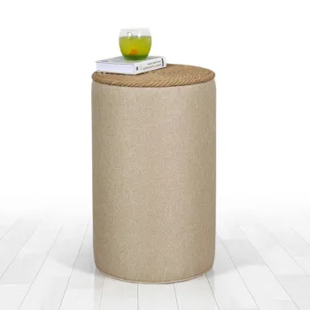 Taburet, Fluffe, 209FLF1243, 50% bumbac, 50% in, Crem imagine