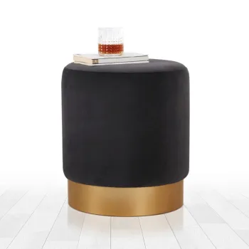 Taburet, Fluffe, 209FLF1272, Catifea, Gri inchis imagine