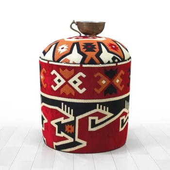 Taburet, Fluffe, 209FLF1308, 50% bumbac / 50% poliester, Multicolor imagine