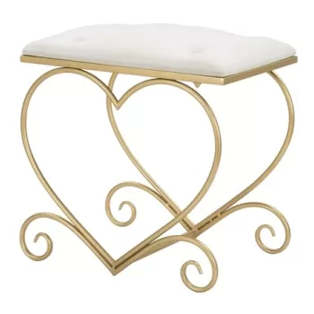 Taburet Heart, Mauro Ferretti, 50x37.5x51.5 cm, catifea, crem imagine