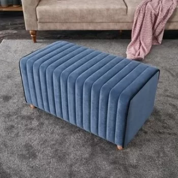 Taburet Mabel Puf, Balcab Home, 80x40x40 cm, lemn, albastru imagine