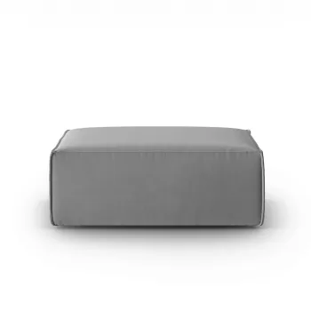 Taburet, Mackay, Cosmopolitan Design, 100x69x40 cm, catifea, gri deschis imagine