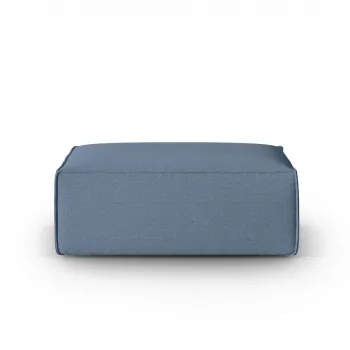 Taburet, Mackay, Cosmopolitan Design, 100x69x40 cm, catifea tricotata, albastru jeans imagine