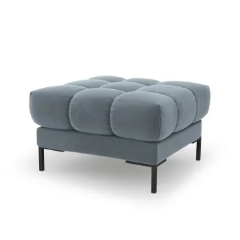 Taburet, Mamaia, Micadoni Home, BL, 60x60x41 cm, catifea, albastru deschis imagine