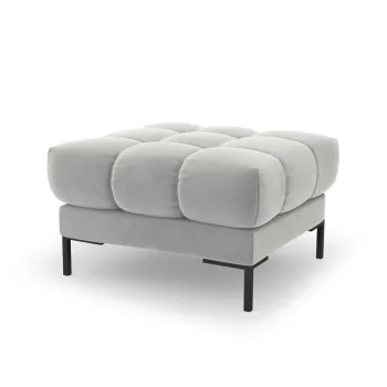 Taburet, Mamaia, Micadoni Home, BL, 60x60x41 cm, catifea, argintiu imagine
