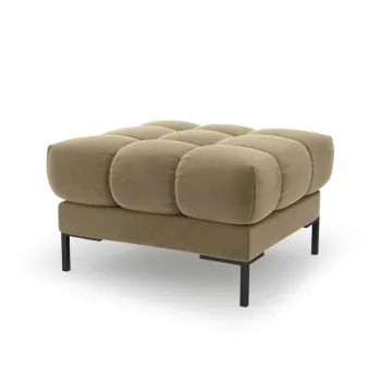 Taburet, Mamaia, Micadoni Home, BL, 60x60x41 cm, catifea, bej imagine