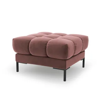 Taburet, Mamaia, Micadoni Home, BL, 60x60x41 cm, catifea, roz imagine