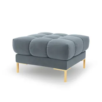 Taburet, Mamaia, Micadoni Home, GL, 60x60x41 cm, catifea, albastru deschis imagine