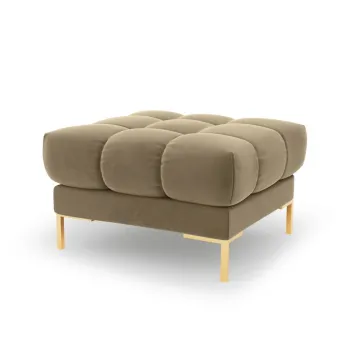Taburet, Mamaia, Micadoni Home, GL, 60x60x41 cm, catifea, bej imagine