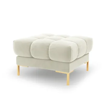 Taburet, Mamaia, Micadoni Home, GL, 60x60x41 cm, catifea, bej deschis imagine