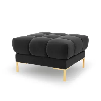 Taburet, Mamaia, Micadoni Home, GL, 60x60x41 cm, catifea, gri inchis imagine