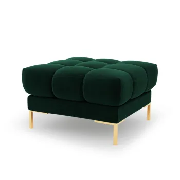 Taburet, Mamaia, Micadoni Home, GL, 60x60x41 cm, catifea, verde bottle imagine