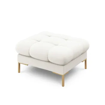 Taburet, Mamaia, Micadoni Home, GL, 60x60x41 cm, tesatura tip twill, bej deschis imagine