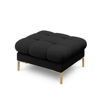 Taburet, Mamaia, Micadoni Home, GL, 60x60x41 cm, tesatura tip twill, negru imagine