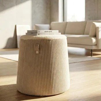 Taburet, Mauro Ferretti, Dublino, 41x45 cm, MDF/poliester, alb imagine