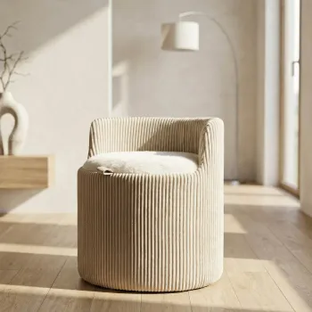 Taburet, Mauro Ferretti, Dublino, 47x53 cm, MDF/poliester, alb imagine