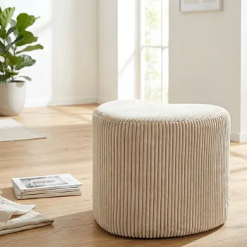 Taburet, Mauro Ferretti, Dublino, 49x45x42 cm, MDF/poliester, alb imagine