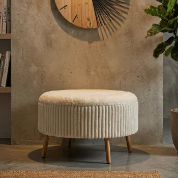 Taburet, Mauro Ferretti, Goteborg, 83x56 cm, MDF/poliester, alb imagine