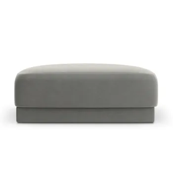 Taburet, Miley, Micadoni Home, BL, 85x85x42 cm, catifea, gri deschis imagine