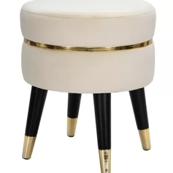 Taburet Paris, Mauro Ferretti, O 35x40.5 cm, catifea, crem/auriu imagine