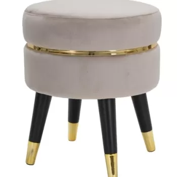 Taburet Paris, Mauro Ferretti, O 35x40.5 cm, catifea, gri/auriu imagine