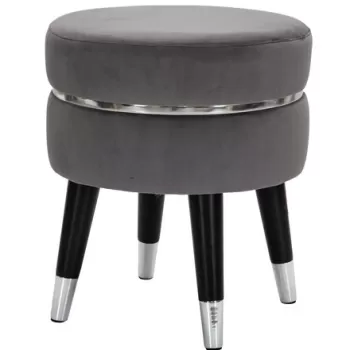 Taburet Paris, Mauro Ferretti, O 43x43 cm, catifea, gri/argintiu imagine