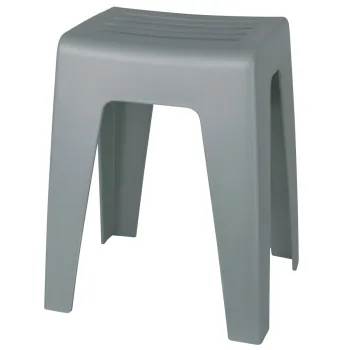 Taburet pentru baie, Wenko, Kumba, 47 x 32 x 38 cm, plastic, gri imagine