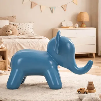 Taburet pentru copii, Mauro Ferretti, Elephant, 86x46x56 cm, plastic, albastru imagine