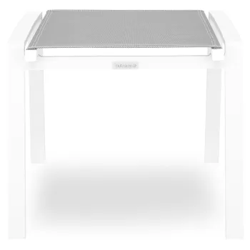 Taburet pentru gradina/terasa Cosmo, 54x52x46.5 cm, aluminiu/textilina, alb/negru imagine