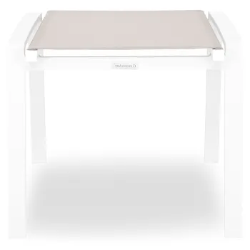 Taburet pentru gradina/terasa Cosmo, 54x54x46.5 cm, aluminiu/textilina, alb-latte imagine