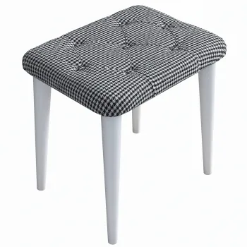 Taburet, Rani, BM101, 45x45x35 cm, PAL, Alb/Negru imagine