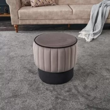 Taburet Rose Puf, Balcab Home, 40x40x40 cm, lemn, gri imagine