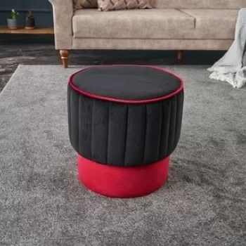 Taburet Rose Puf, Balcab Home, 40x40x40 cm, lemn, negru imagine