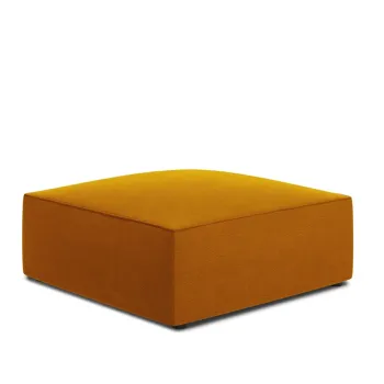 Taburet, Ruby, Micadoni Home, BL, 93x93x40 cm, catifea, galben imagine