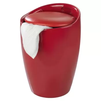 Taburet, Wenko, Candy Red, cos de rufe inclus, 55 L, plastic/poliester, rosu imagine