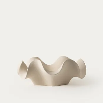 Tava decorativa Evania, Homla, 26.5x20x10 cm, ceramica, bej imagine