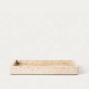 Tava decorativa Marmuri, Homla, 25x15x3 cm, marmura, bej imagine