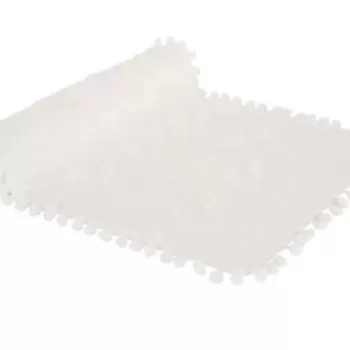 Traversa de masa Lovely Feather, Ambition, 40x150 cm, poliester, alb imagine