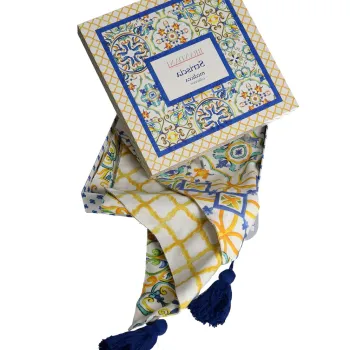 Traversa de masa, Medicea Retro, include cutie cadou, Brandani, 45x140 cm, bumbac imagine