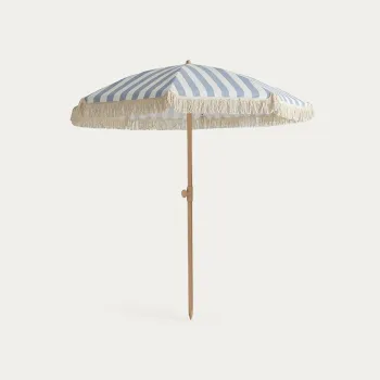 Umbrela pentru gradina/terasa Sunny, Homla, 180x160 cm, fier/poliester, albastru/alb imagine