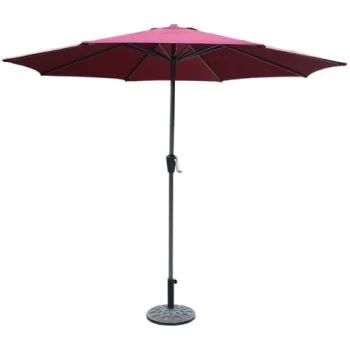 Umbrela rotunda, gradina/terasa, Heinner, STUD006, otel si poliester, baza inclusa, O270 cm, rosu imagine