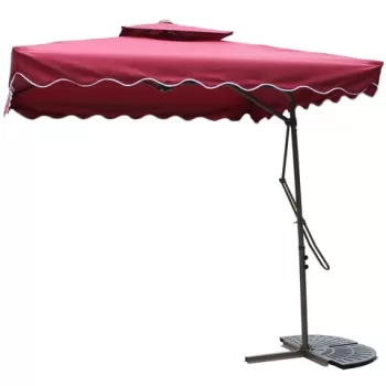 Umbrela suspendata, gradina/terasa, Heinner, STUL005, otel si poliester, fara baza, 200 cm, rosu imagine