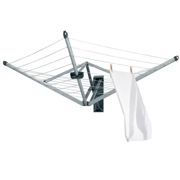 Uscator rufe cu montare pe perete + husa de protectie, Brabantia, WallFix, 24 m capacitate de uscare, cu fixare pe perete, otel, gri metalizat imagine