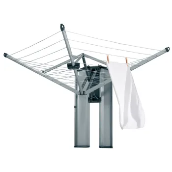 Uscator rufe cu montare pe perete + husa de protectie, Brabantia, WallFix, 24 m capacitate de uscare, cu fixare pe perete, otel, gri metalizat imagine