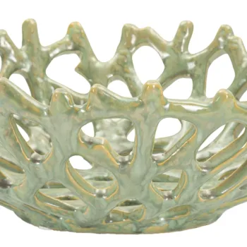 Vas decorativ Coral, Mauro Ferretti, 35x13 cm, ceramica, verde imagine